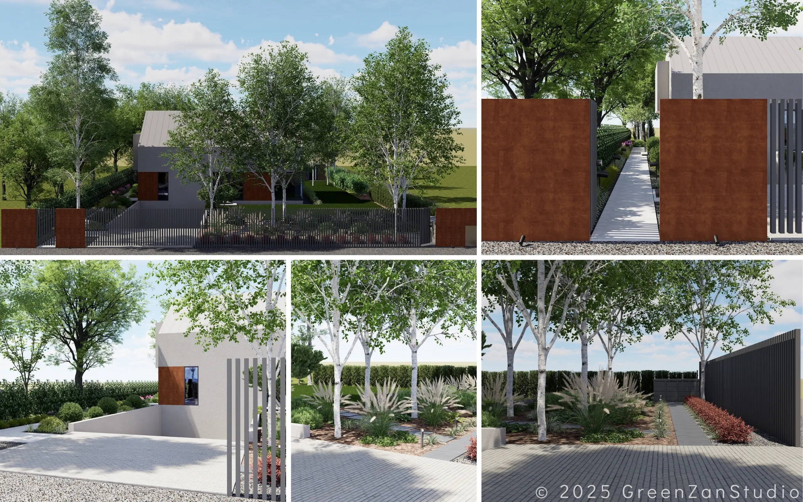 nowoczesny ogród leśny pod Warszawą